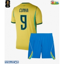 Brasil Matheus Cunha #9 Hjemmedraktsett Barn VM 2026 Kortermet (+ Korte bukser)